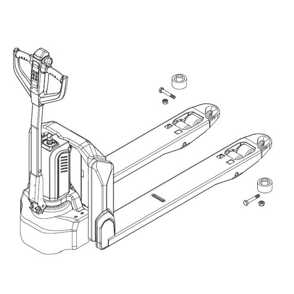 Produktabbildung Nr. 2: Self-Service-Kit für Jungheinrich Elektro-Hubwagen AME 15 - Einfahrrollenwechsel, 7-teilig