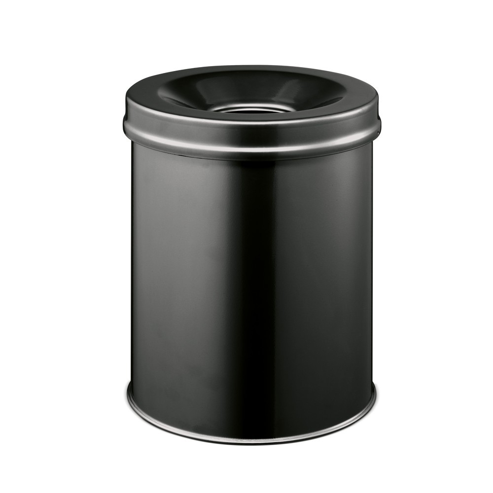 Produktabbildung: DURABLE Sicherheits-Papierkorb, aus Stahl, 15 Liter, mit Flammenlöschkopf, schwarz