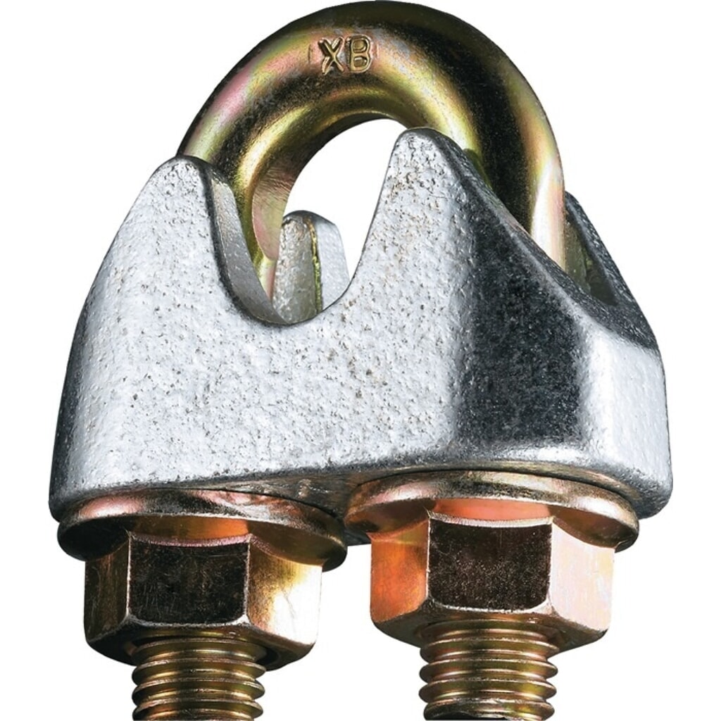 Sicherheitsdrahtseilklemme DIN 1142-EN 13411-5, Nenngröße 8,0 mm, Gewinde M8, verzinkt Produktabbildung: Sicherheitsdrahtseilklemme DIN 1142-EN 13411-5, Nenngröße 8,0 mm, Gewinde M8, verzinkt