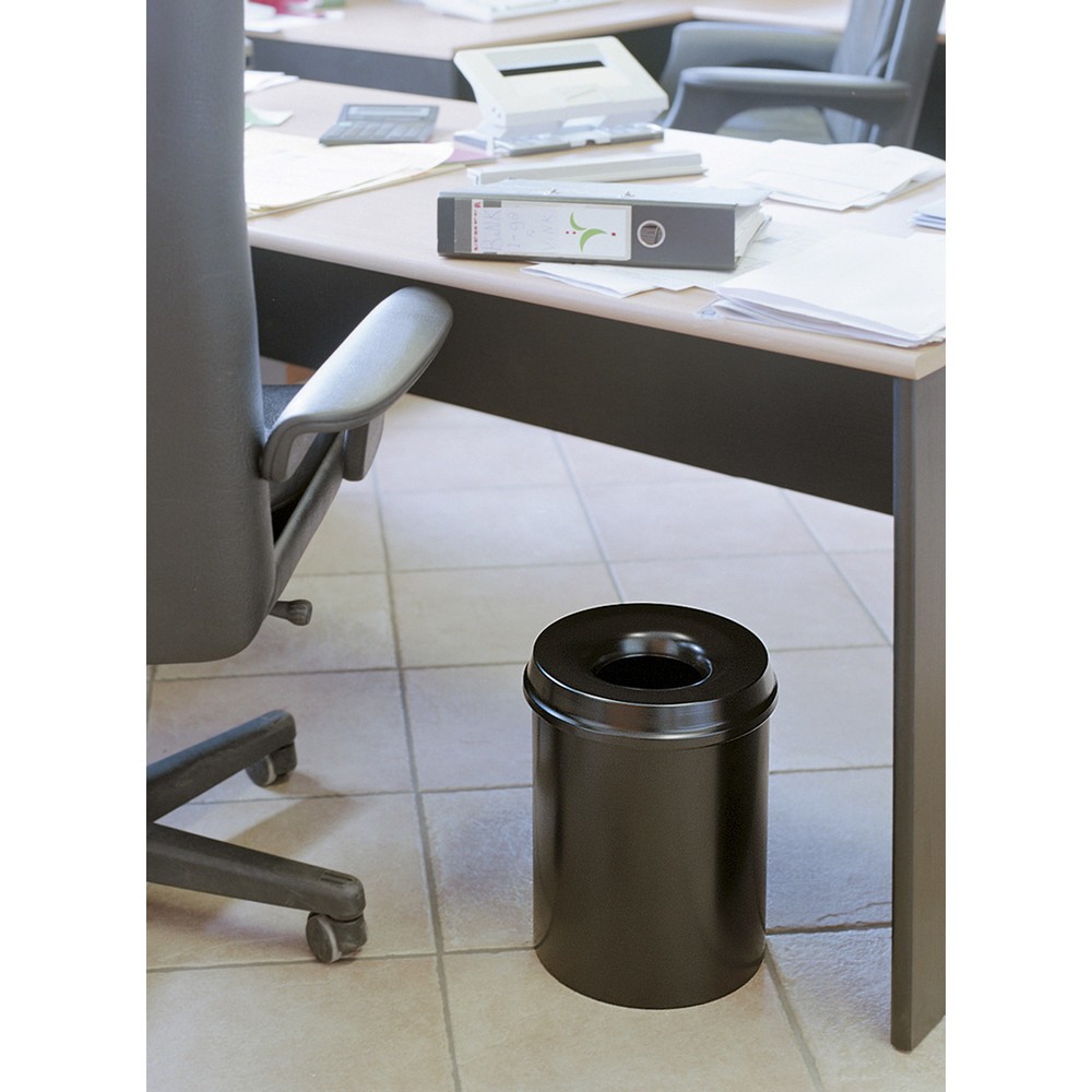 Produktabbildung Nr. 2: Sicherheitspapierkorb, selbstlöschend, Stahl, 30 Liter, schwarz
