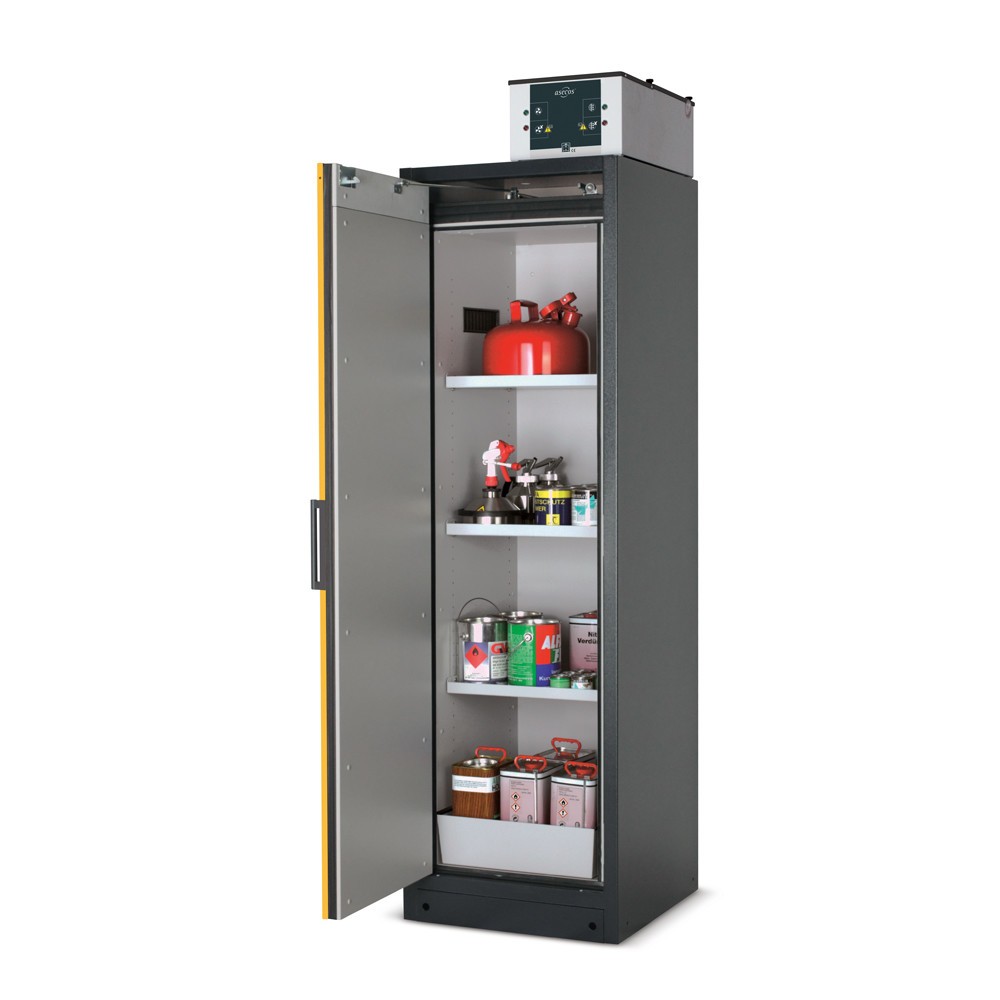 Produktabbildung Nr. 2: asecos® Sicherheitsschrank Q-PEGASUS/Typ 90, 4 Auszugswannen, HxBxT 1.953 x 599 x 615 mm, resedagrün