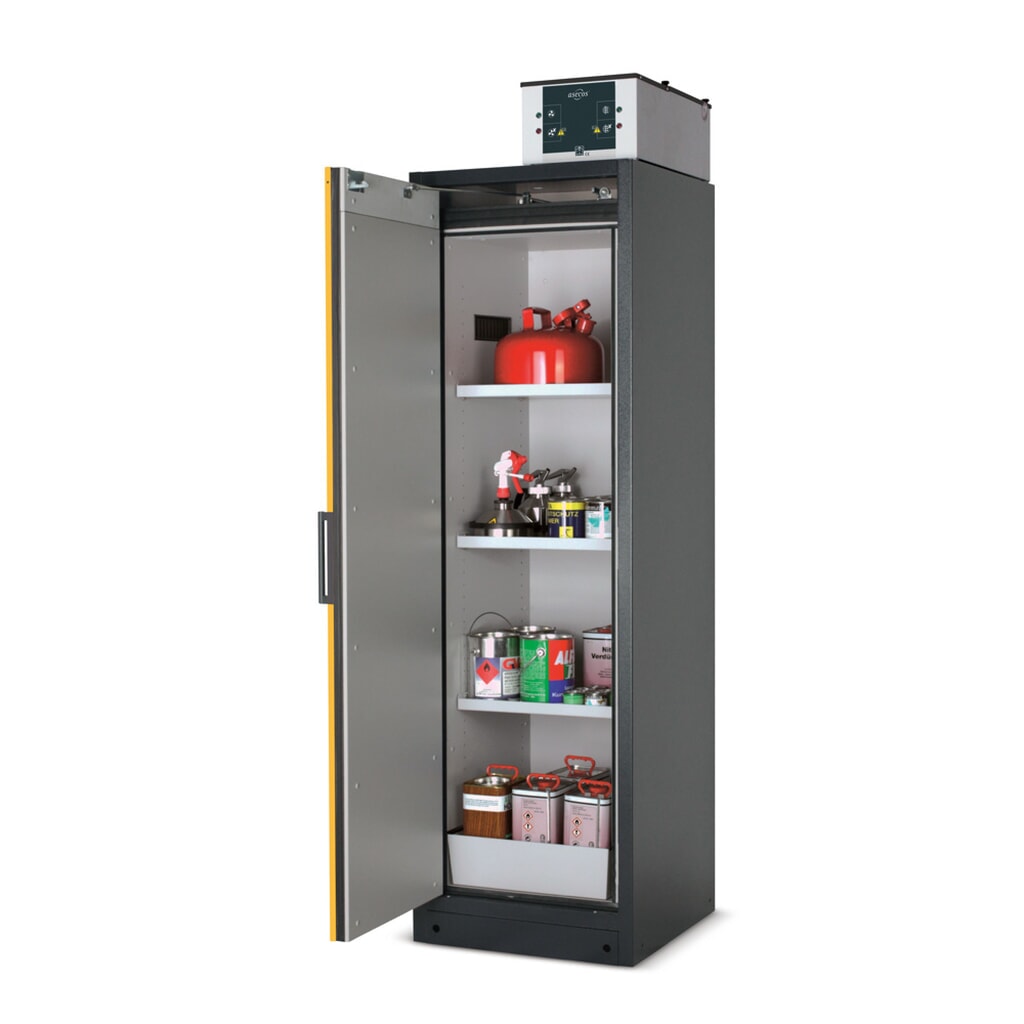 Produktabbildung Nr. 5: asecos® Brandschutzschrank Q-PEGASUS/Typ 90, 4 Auszugswannen, HxBxT 1.953 x 599 x 615 mm, lichtgrau