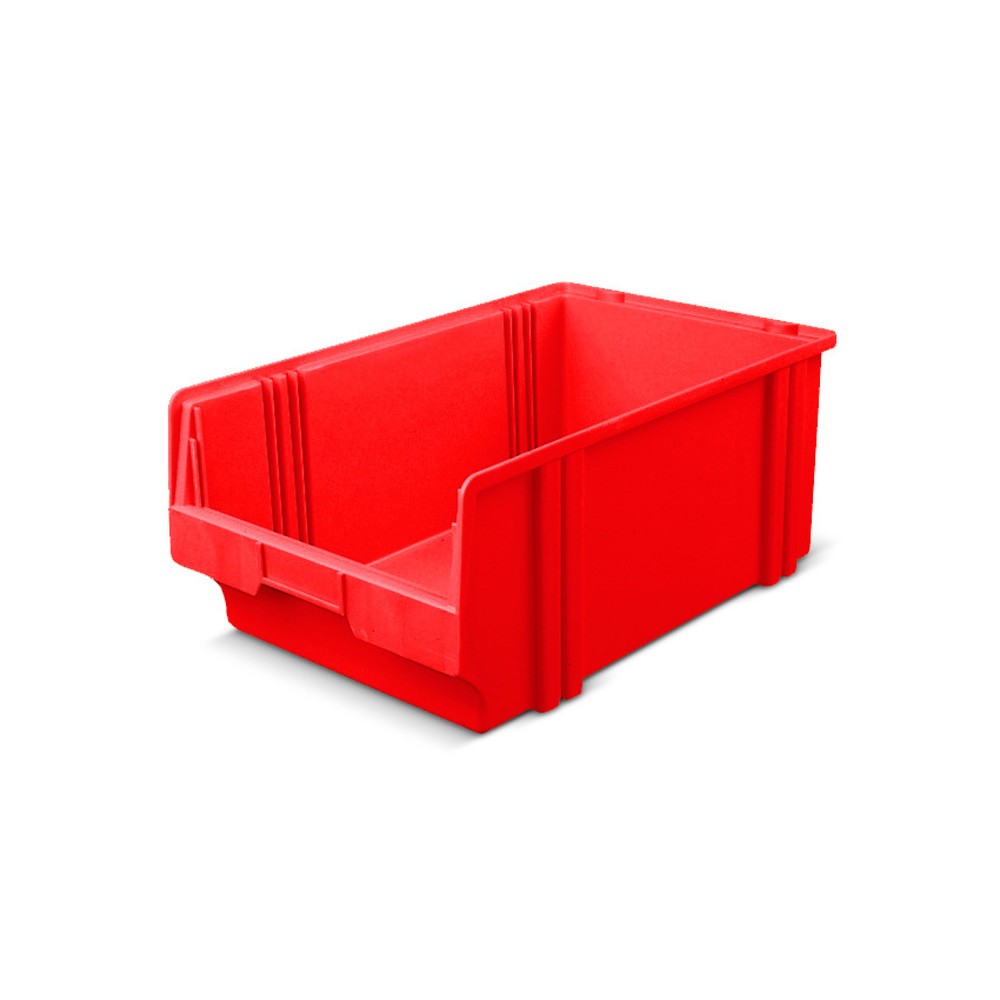 Produktabbildung: Sichtlagerkästen aus Polystyrol, HxBxT 200 x 300 x 500 mm, rot