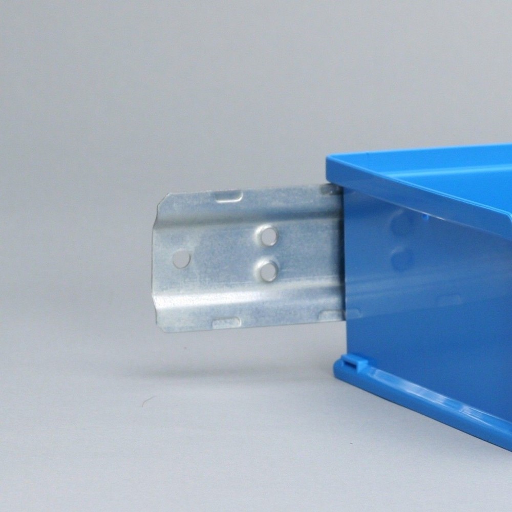 Produktabbildung Nr. 3: Allit Sichtlagerkasten-Set mit Halteschienen, 6 blaue Kästen Größe 2