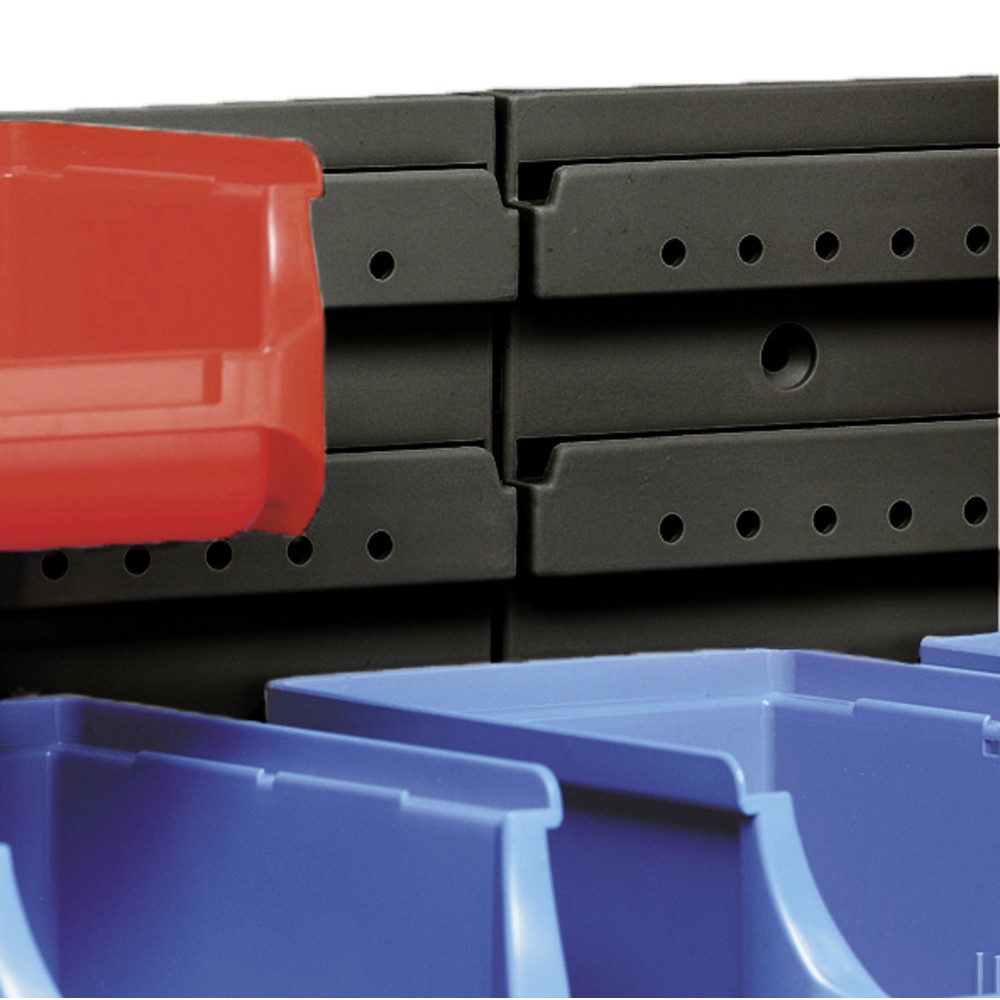 Produktabbildung Nr. 4: Allit Sichtlagerkasten-Sets mit Wandhalteplatten, Kästen 9x Größe 1, 6x Größe 2