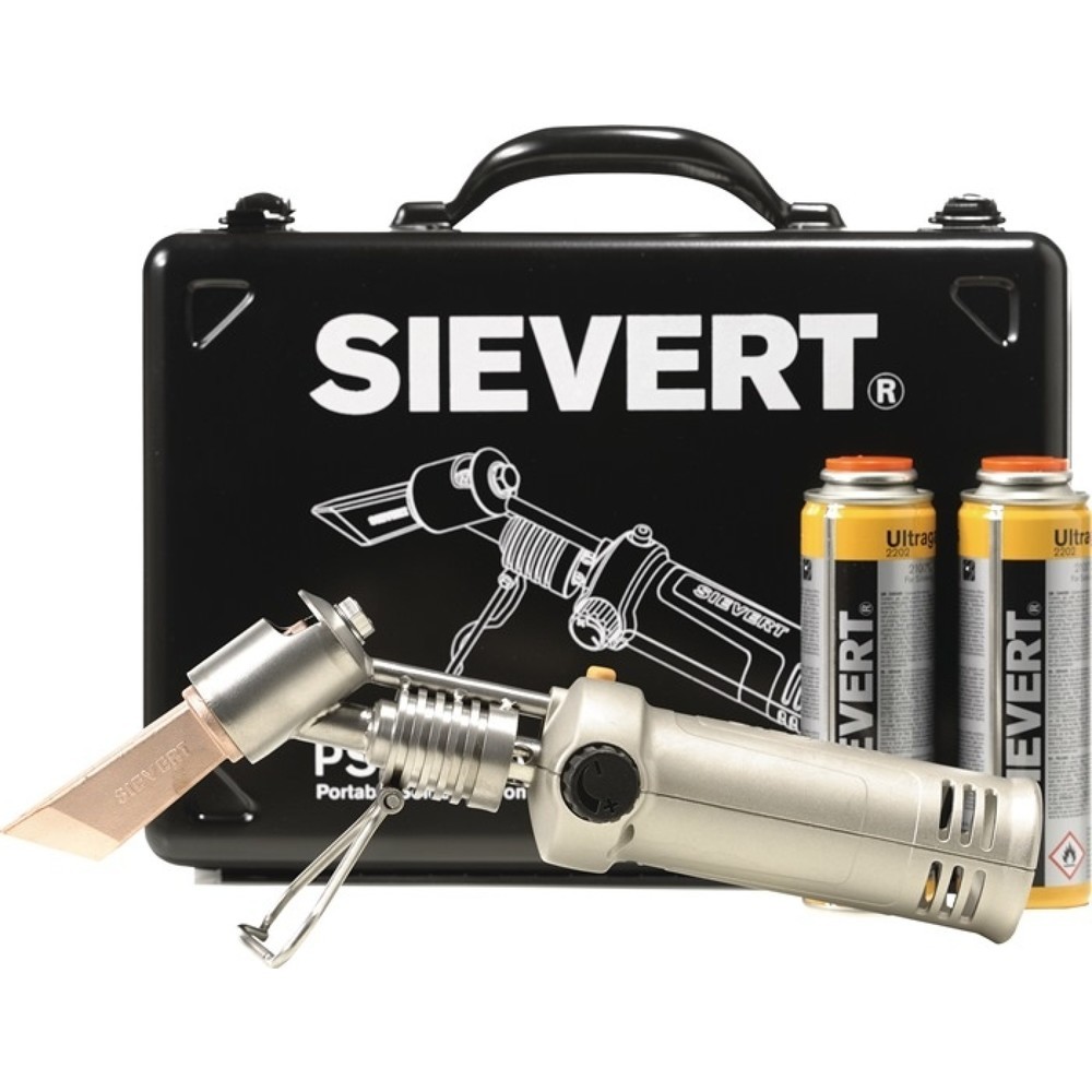 Produktabbildung: SIEVERT Weichlötkolbenset PSI 3380, mit Zubehör und Kupferstück, Schraubkartusche