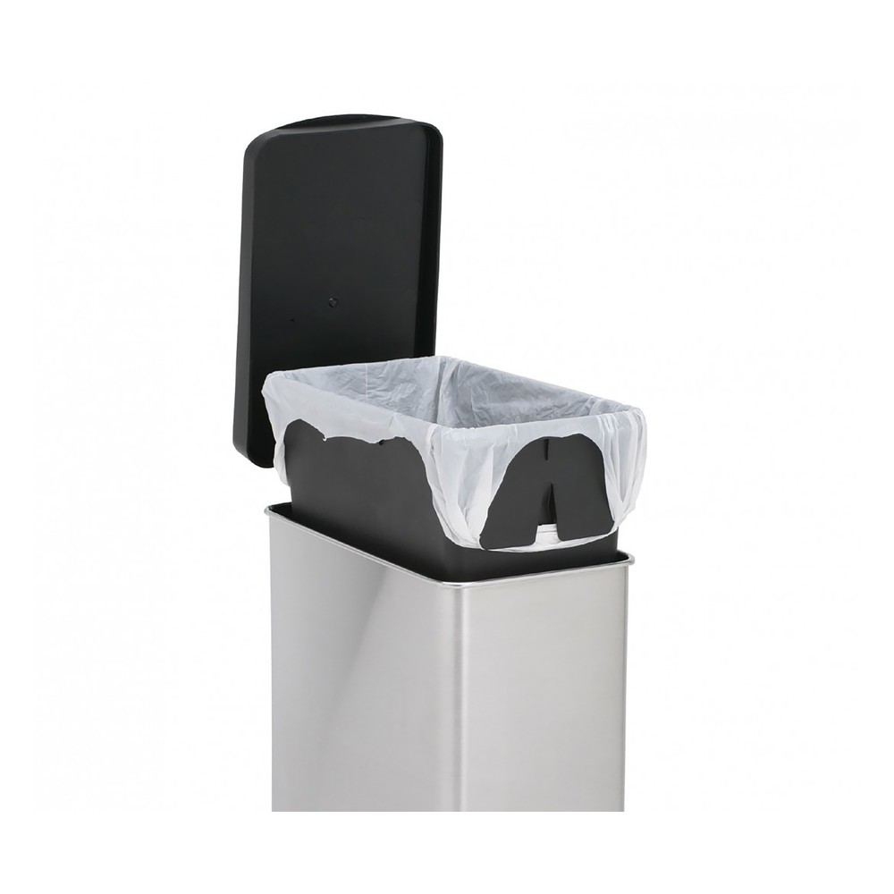 Produktabbildung Nr. 4: SIMPLEHUMAN Tret-Abfallbehälter Profile, 10 Liter, Edelstahl mattiert, schwarz