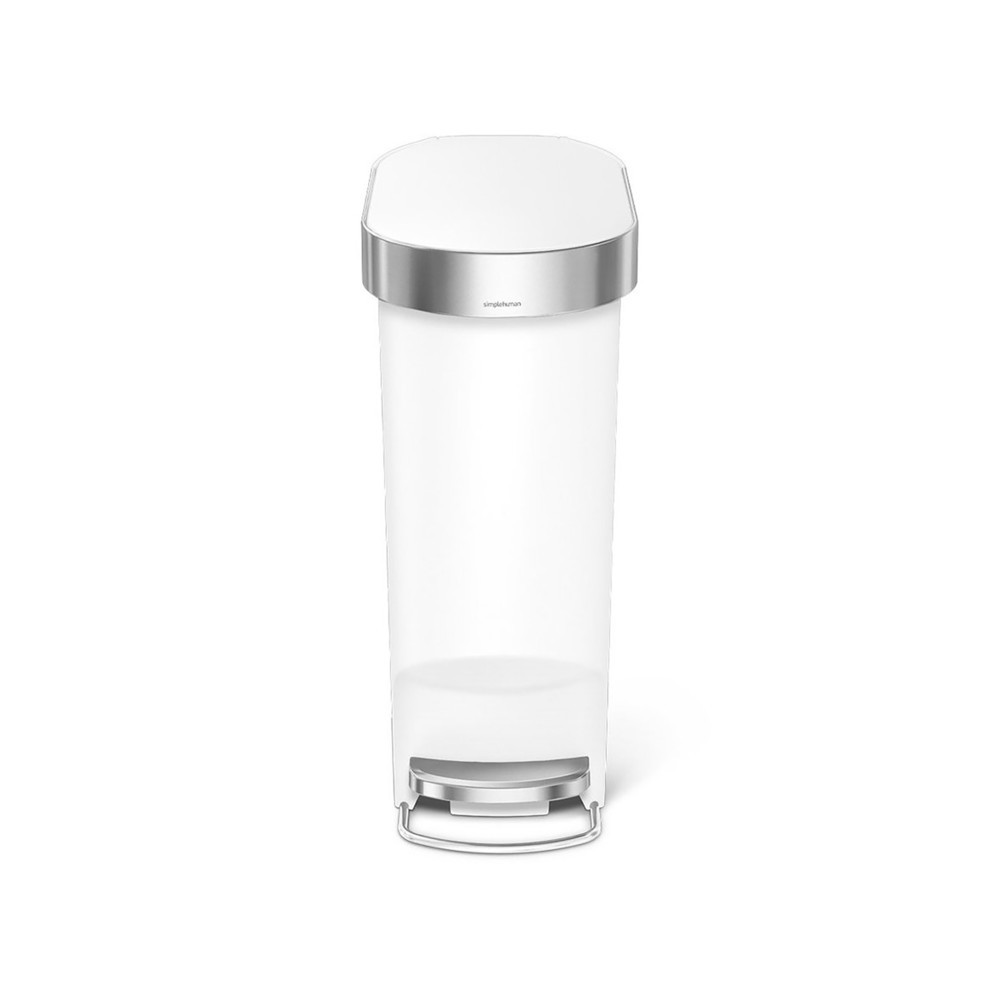 Produktabbildung Nr. 2: SIMPLEHUMAN Tret-Abfallbehälter Slim, 40 Liter, weiß