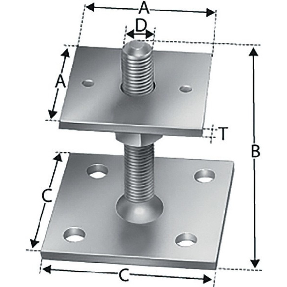 Produktabbildung: SIMPSON STRONG TIE Stützenfuß, Stahl stückverzinkt zum Aufschrauben, 90 mm