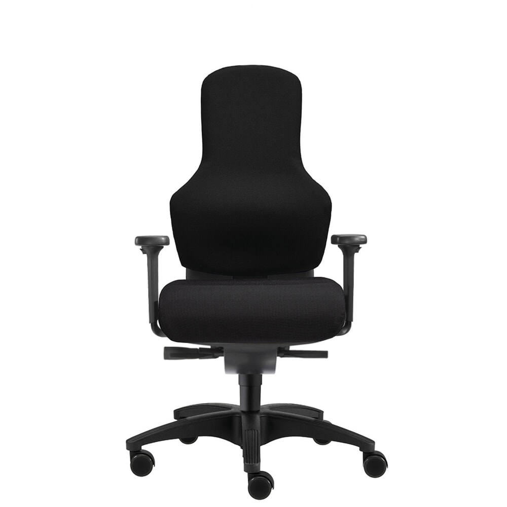 Produktabbildung: SITWELL STEIFENSAND Bandscheiben-Bürostuhl Ortholetic, sakralfreie Rückenlehne, Teppichbodenrollen, Polyester, Tragkraft 120 kg