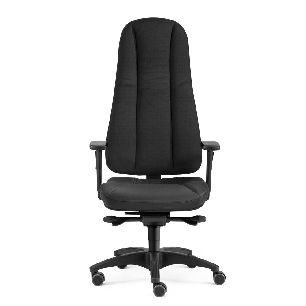 Produktabbildung: SITWELL STEIFENSAND Bandscheiben-Chefsessel Dynamik mit hoher Rückenlehne, Polyester, schwarz, Tragkraft 130 kg