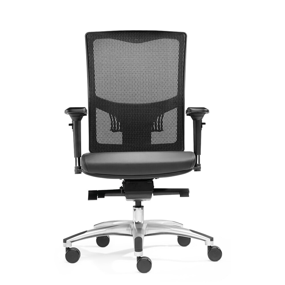 Produktabbildung: SITWELL STEIFENSAND Bürostuhl Liberty, Sitzpolster aus Bonded Leder, Netz-Rückenlehne