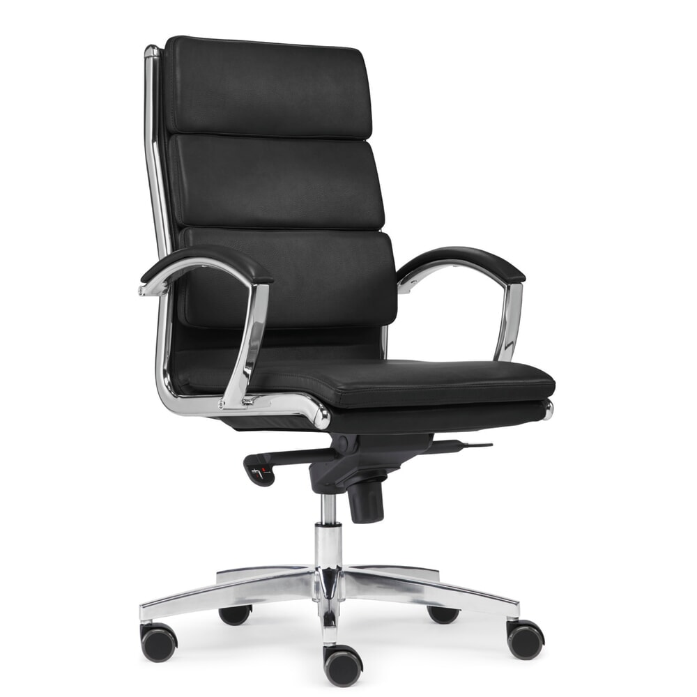 Produktabbildung Nr. 2: SITWELL STEIFENSAND Design-Bürostuhl Dream, Aluminium-Fußkreuz, nachhaltiges Bonded Leder, Tragkraft 125 kg, schwarz