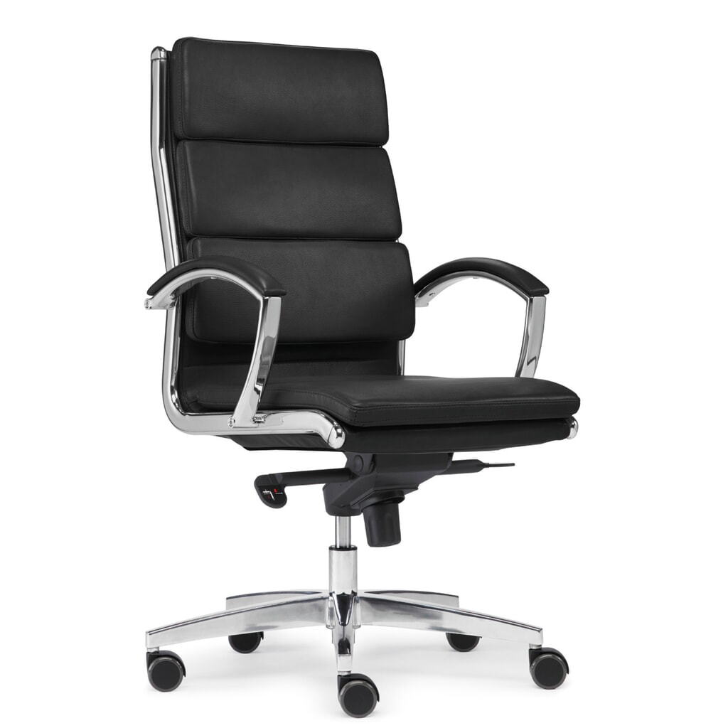 Produktabbildung Nr. 2: SITWELL STEIFENSAND Design-Bürostuhl Dream, Aluminium-Fußkreuz, nachhaltiges Bonded Leder, Tragkraft 125 kg, schwarz