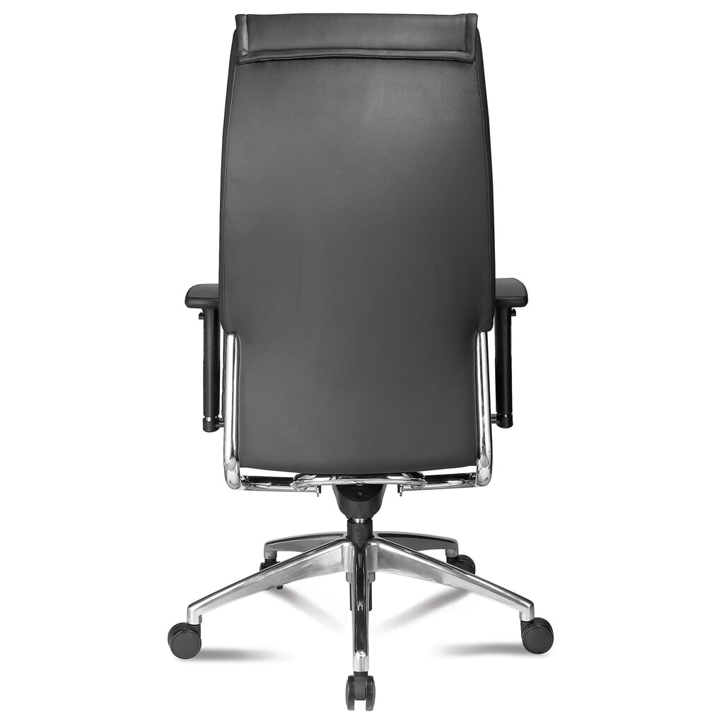 SITWELL STEIFENSAND Design-Schwerlast-Bürostuhl Big Boss, Ledersitz mit chromatierten Elemente Produktabbildung Nr. 2: SITWELL STEIFENSAND Design-Schwerlast-Bürostuhl Big Boss, Ledersitz mit chromatierten Elemente