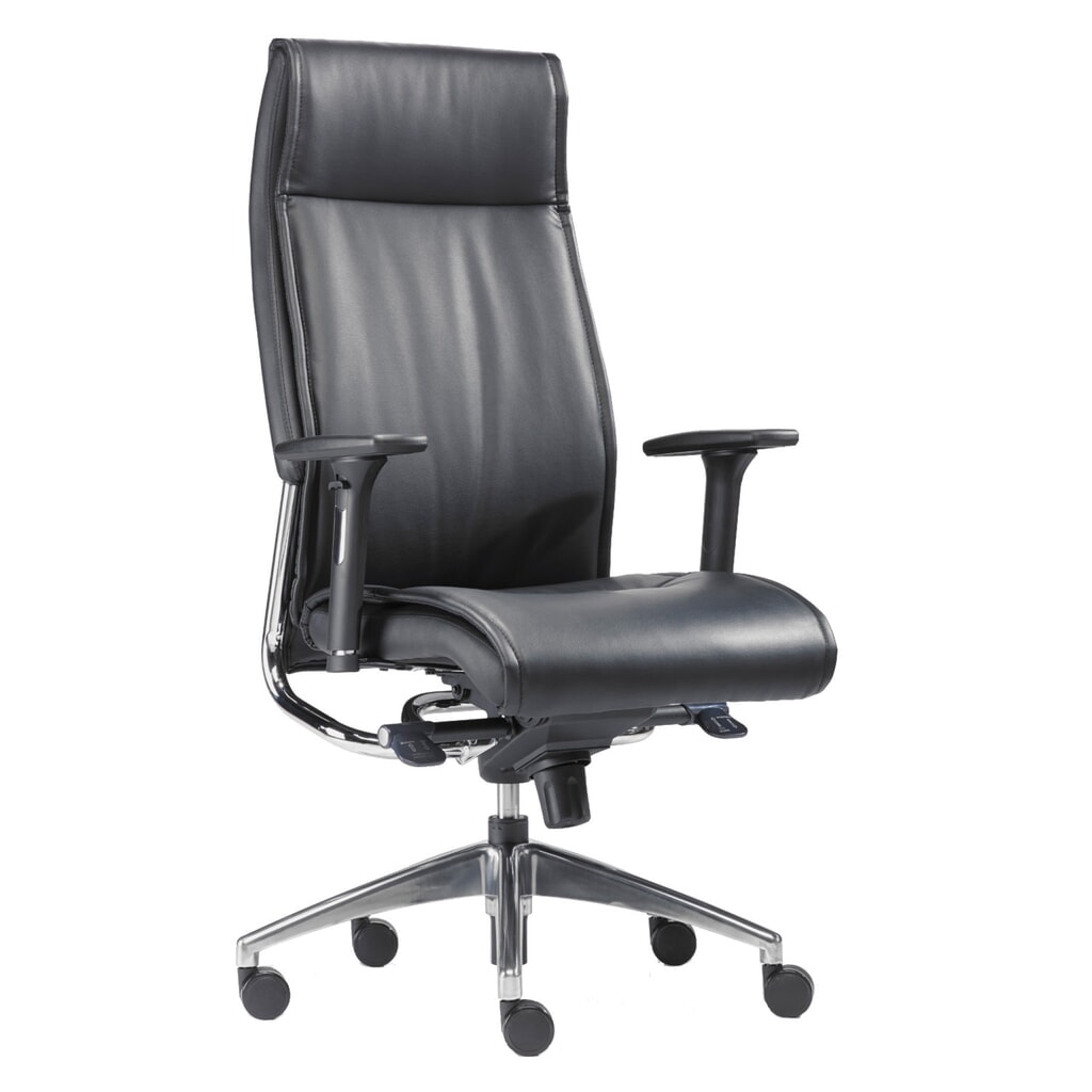 Produktabbildung Nr. 1: SITWELL STEIFENSAND Design-Schwerlast-Bürostuhl Big Boss, Ledersitz mit chromatierten Elemente