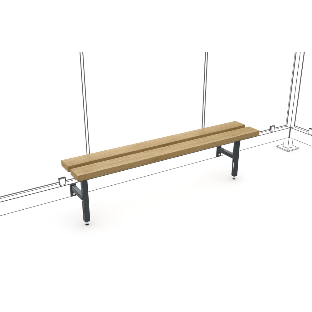 Sitzbank für wsm® Raucher-Unterstand, Breite 1.500 mm Produktabbildung: Sitzbank für wsm® Raucher-Unterstand, Breite 1.500 mm