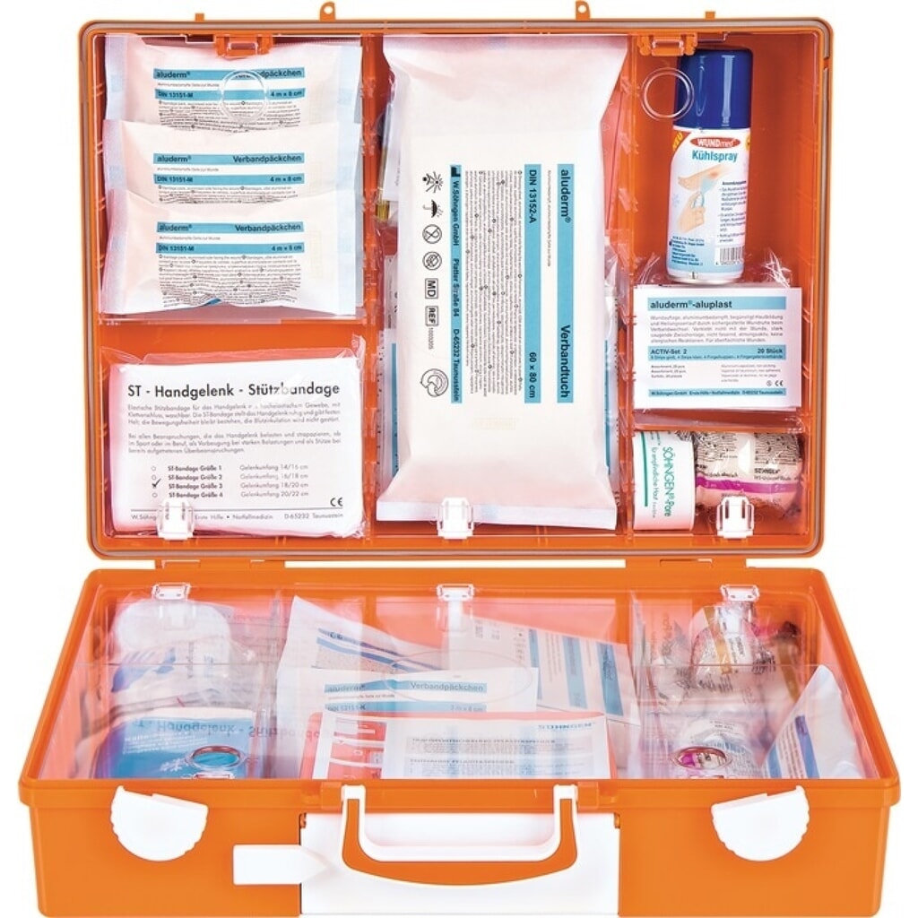 SÖHNGEN® Erste Hilfe Koffer Advocat Verwaltung, B400xH300xT150ca.mm, orange Produktabbildung Nr. 2: SÖHNGEN® Erste Hilfe Koffer Advocat Verwaltung, B400xH300xT150ca.mm, orange