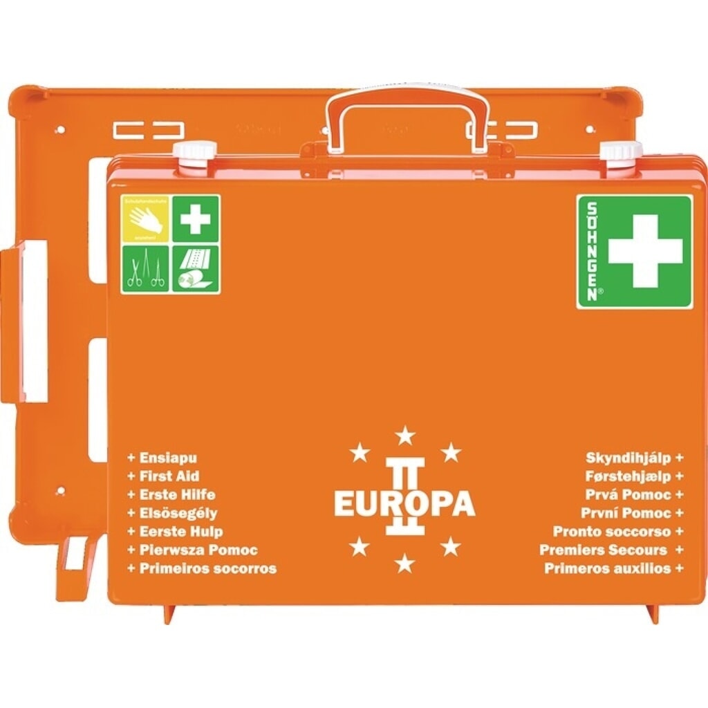 SÖHNGEN Erste Hilfe Koffer EUROPA II, orange, B400xH300xT150ca.mm Produktabbildung: SÖHNGEN Erste Hilfe Koffer EUROPA II, orange, B400xH300xT150ca.mm