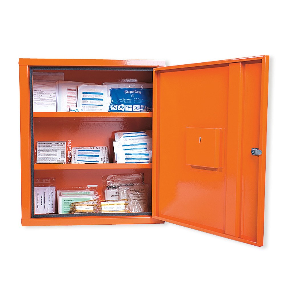 Produktabbildung: SÖHNGEN® Verbandschrank EUROSAFE, mit Füllung nach ÖNORM Z 1020-2, orange
