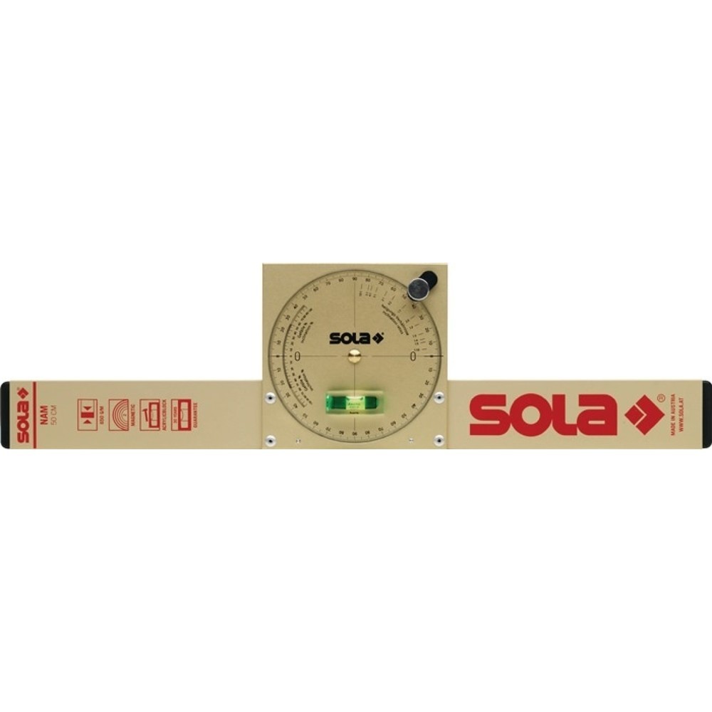 Produktabbildung: SOLA Neigungswasserwaage NAM 50 T, 50 cm, Aluminium gold
