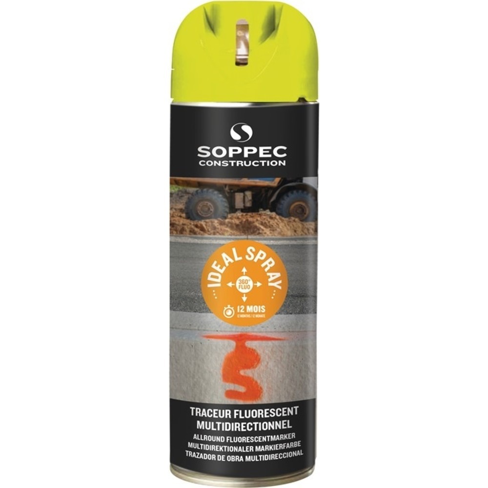 Produktabbildung: SOPPEC Markierungsspray IDEAL, 500 ml, leuchtgelb, Spraydose