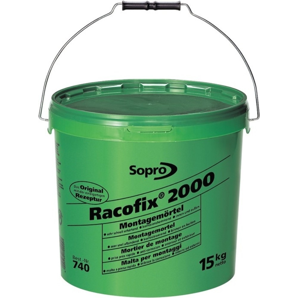 Produktabbildung: SOPRO Montagemörtel Racofix® 2000, 1:3 Raumteile (Wasser/Mörtel) 15 kg, Eimer
