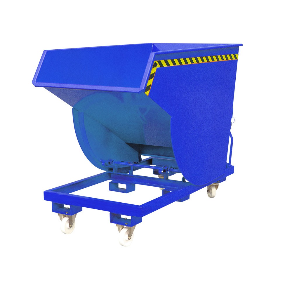 Produktabbildung: Eichinger® Spänebehälter mit Rollen und Siebblech-Einsatz, Volumen 0,3 m³, RAL 5010 enzianblau