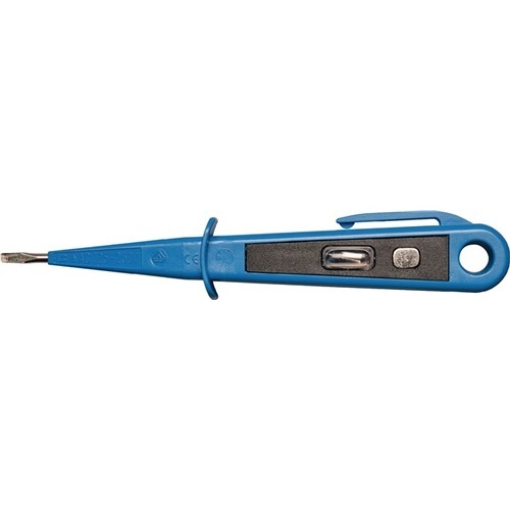 Produktabbildung: Spannungsprüfer 125-250V AC B.3,0mm Ges.-L.150mm Handschutz Clip VDE/GS