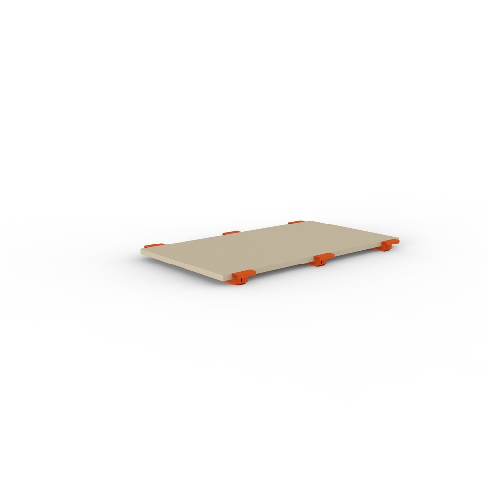 Produktabbildung: Spanplattenboden für META MULTIPAL Palettenregal, BxT 1.825 x 1.100 mm, mit abgesetzten Tiefenauflagen