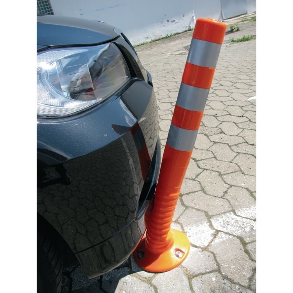 Produktabbildung Nr. 2: Sperrpfosten, zum Aufschrauben m.Befestigungsmaterial, PU schwarz/gelb Ø 80 mm, Höhe über Flur 1000 mm