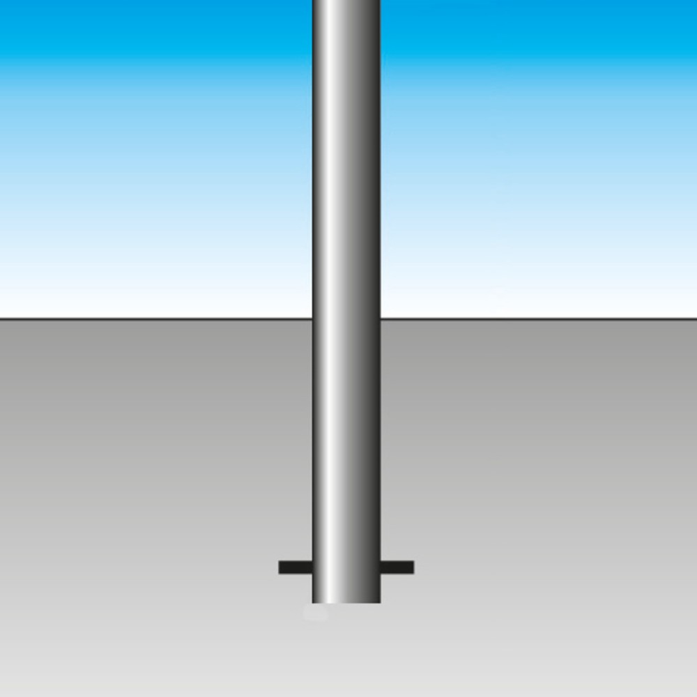 Produktabbildung Nr. 2: Edelstahl-Sperrpfosten, Rundrohr Ø 102 mm mit Flachkopf, Bodenanker