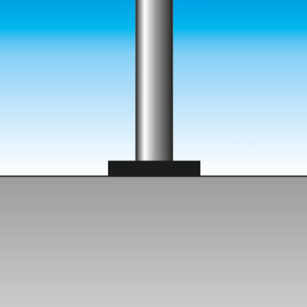 Produktabbildung Nr. 2: Sperrpfosten aus Aluminium, Rundrohr Ø 102 mm zum Aufdübeln, rot/weiß
