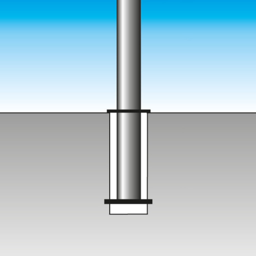 Produktabbildung Nr. 2: Sperrpfosten aus Aluminium, herausnehmbar, Rundrohr Ø 60 mm mit Bodenhülse, rot