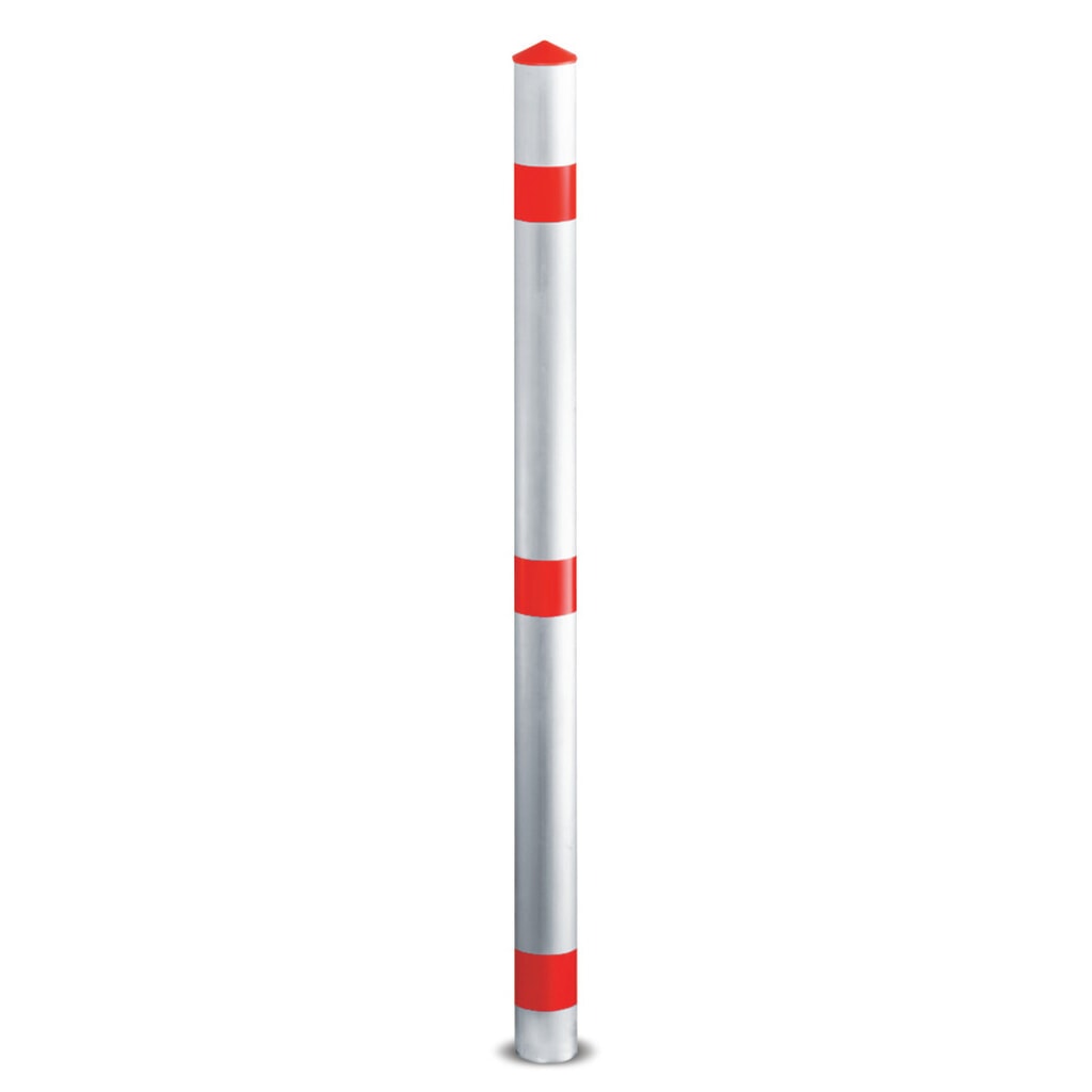 Produktabbildung Nr. 1: URBANUS Sperrpfosten aus Aluminium, selbstaufrichtend, Rundrohr Ø 76 mm, rot