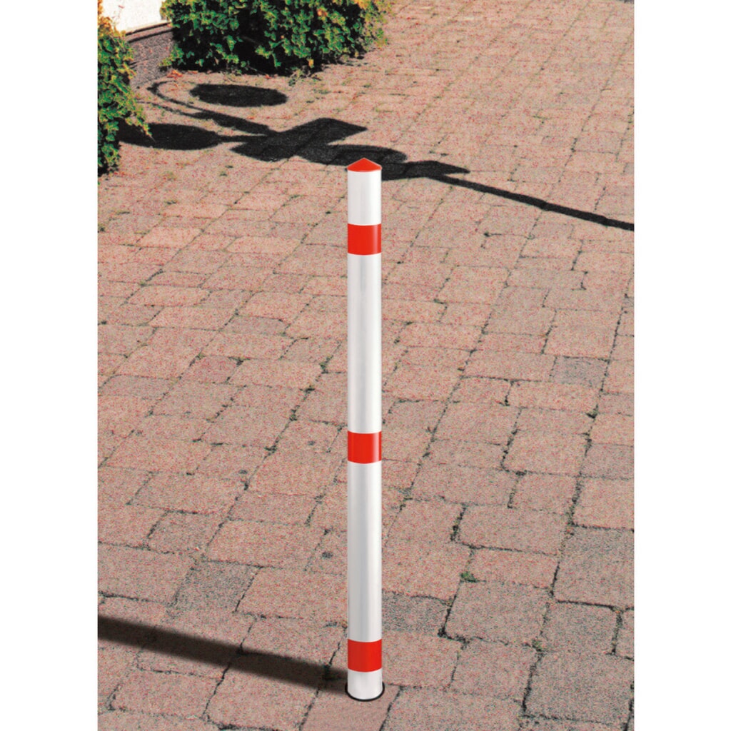 Produktabbildung Nr. 1: URBANUS Sperrpfosten aus Aluminium, Rundrohr Ø 60 mm zum Aufdübeln, rot
