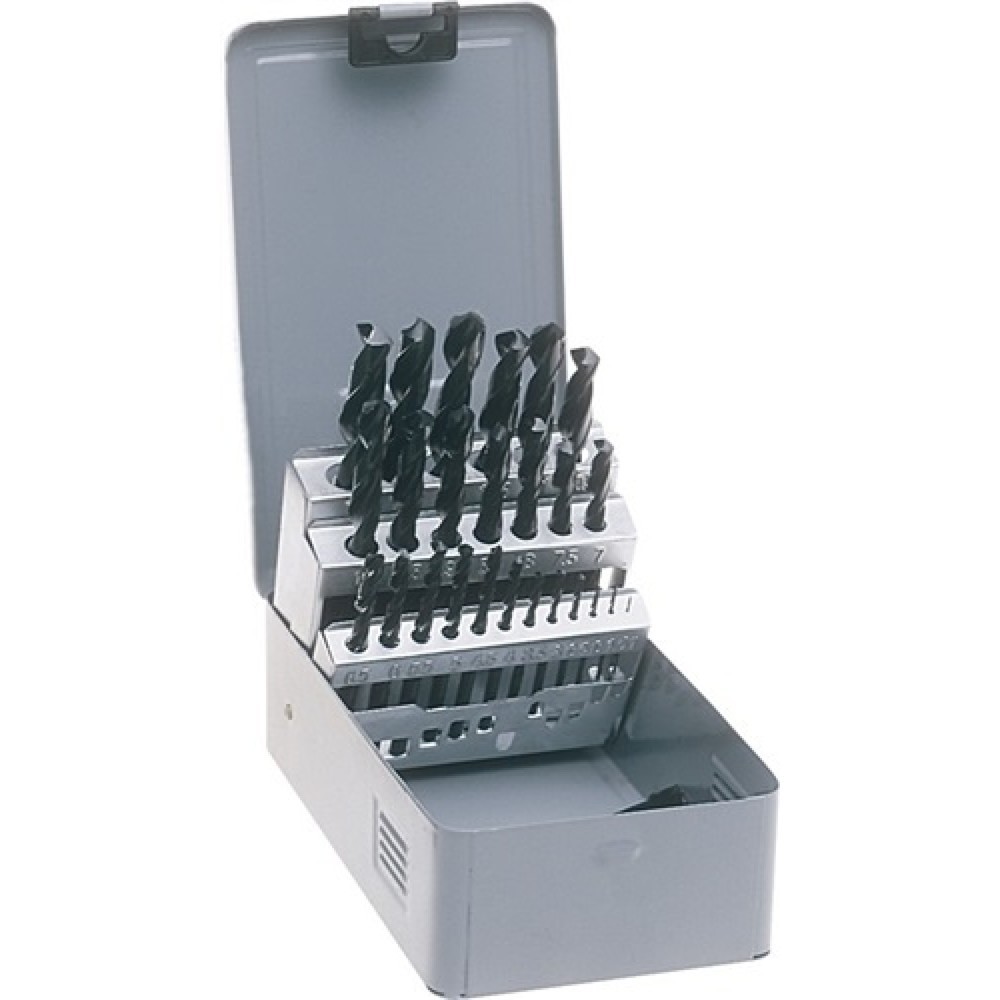 Produktabbildung: Spiralbohrersatz DIN338 Typ N D.1-10x0,5mm HSS-R 19tlg.Metallkassette