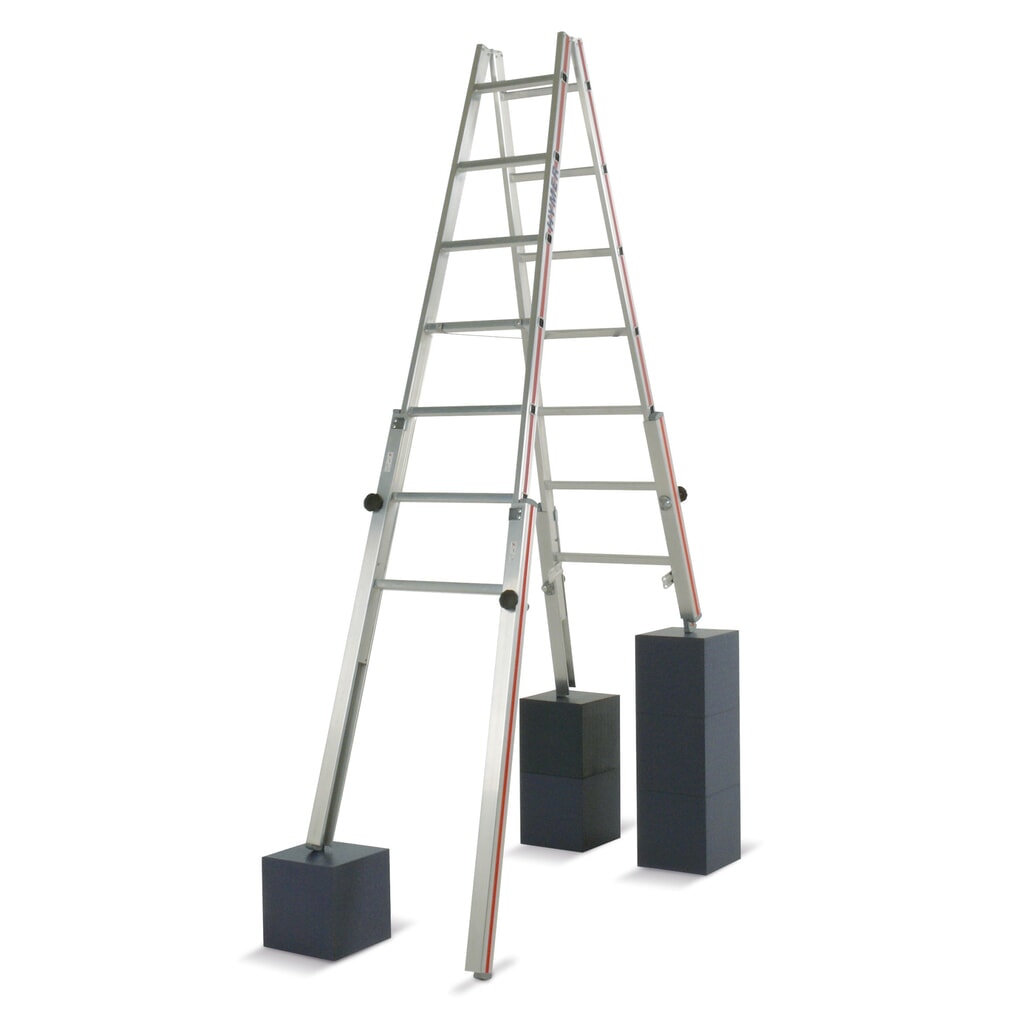HYMER Sprossen-Stehleiter für Treppen, 2-seitig begehbar, Standhöhe 0,77 m Produktabbildung Nr. 1: HYMER Sprossen-Stehleiter für Treppen, 2-seitig begehbar, Standhöhe 0,77 m