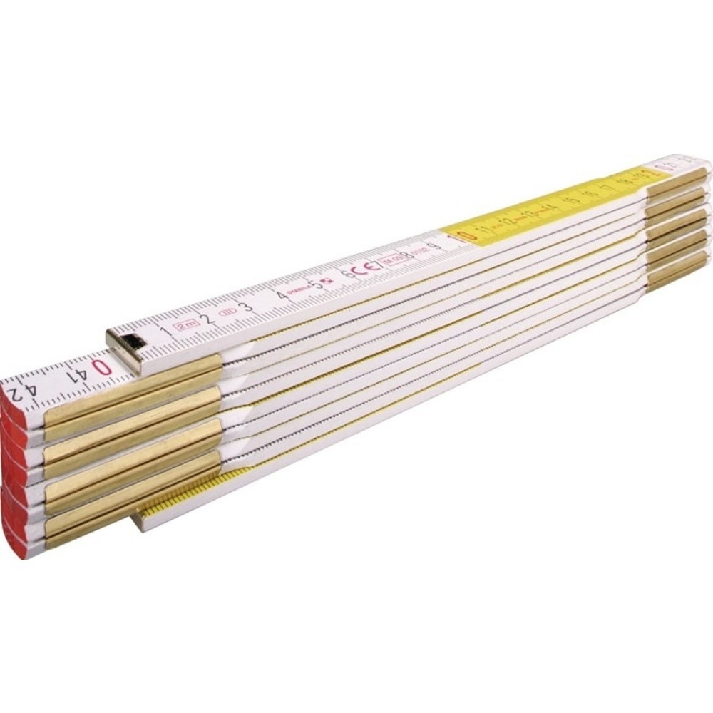 Produktabbildung: STABILA Gliedermaßstab 617, mm/cm EG III, Länge 2 m Breite 1,70 cm, Buchenholz weiß-gelb