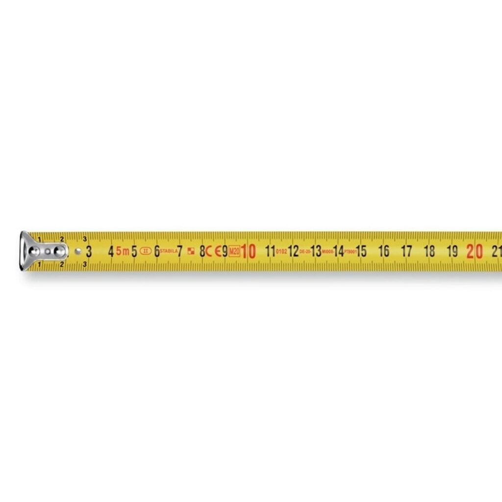 Produktabbildung Nr. 8: Stabila Taschenrollbandmaß BM 100, Länge 5 m Breite 19 mm mm/mm, EG II ABS / TPE Metall-Clip