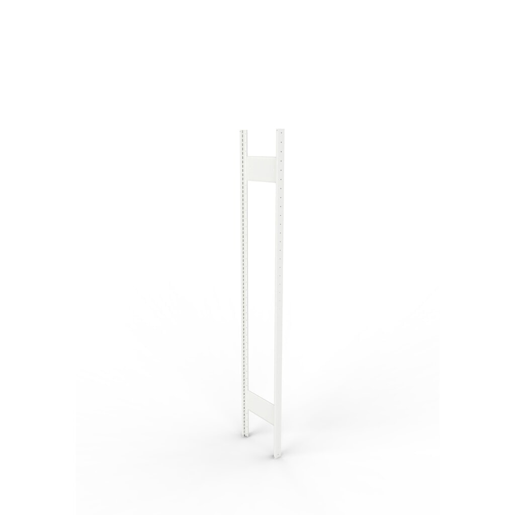 Ständerrahmen für META Fachbodenregal, geclincht, 1 Zwischenraum, HxB 2.000 x 300 mm, RAL 7035 lichtgrau Produktabbildung: Ständerrahmen für META Fachbodenregal, geclincht, 1 Zwischenraum, HxB 2.000 x 300 mm, RAL 7035 lichtgrau