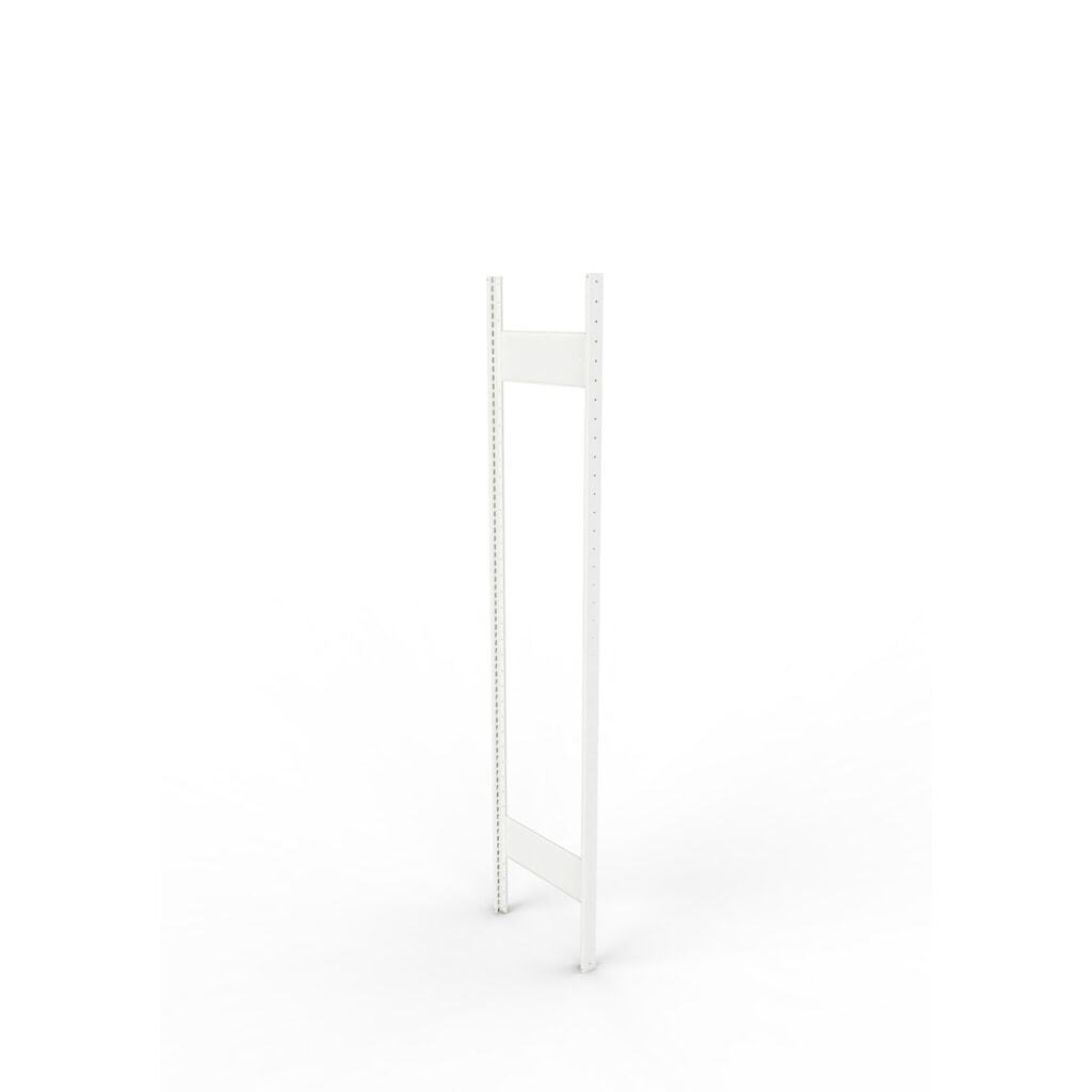 Ständerrahmen für META Fachbodenregal, geclincht, 1 Zwischenraum, HxB 2.000 x 400 mm, RAL 7035 lichtgrau Produktabbildung: Ständerrahmen für META Fachbodenregal, geclincht, 1 Zwischenraum, HxB 2.000 x 400 mm, RAL 7035 lichtgrau