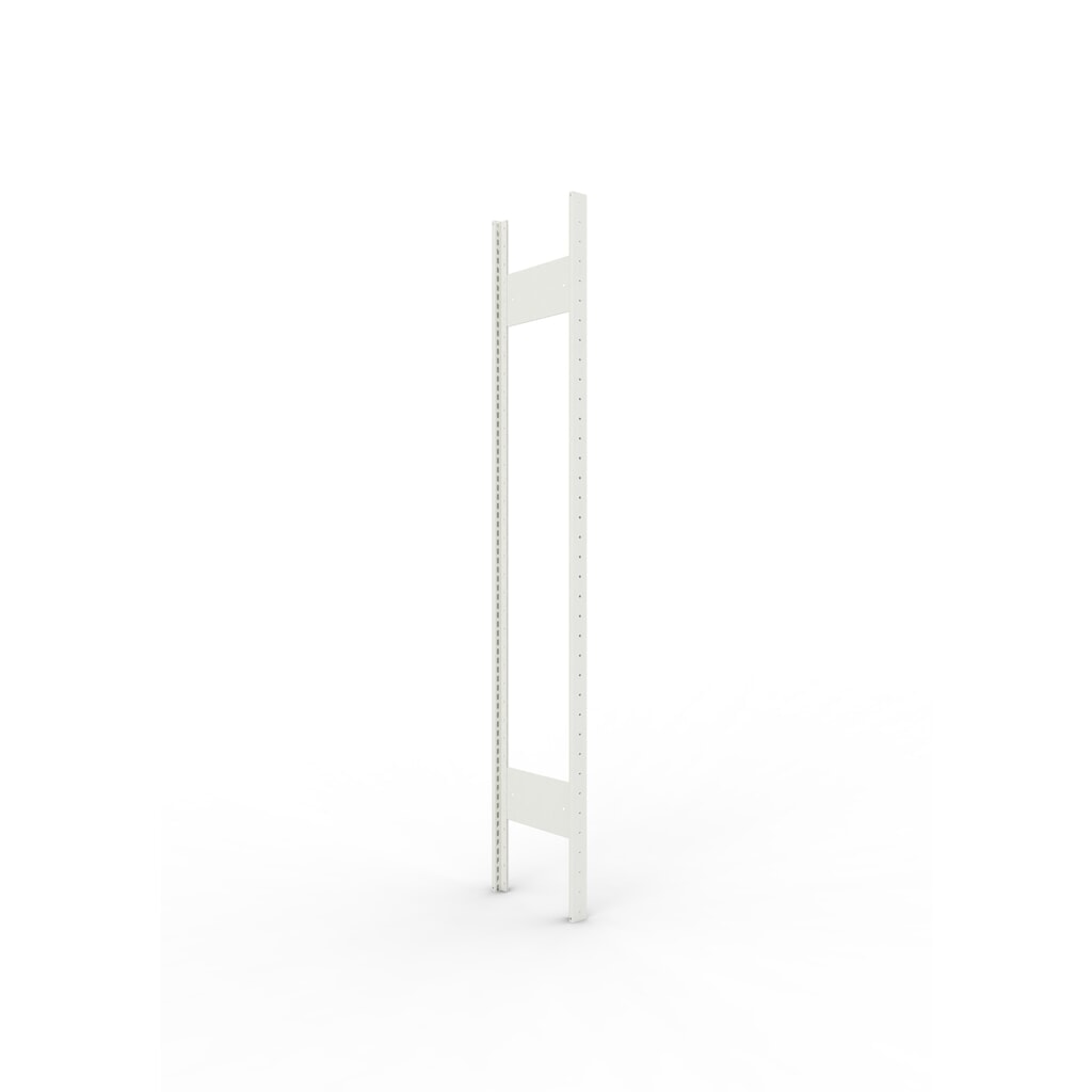 Produktabbildung: Ständerrahmen für META Fachbodenregal, geclincht, 1 Zwischenraum, HxB 1.850 x 300 mm, RAL 7035 lichtgrau