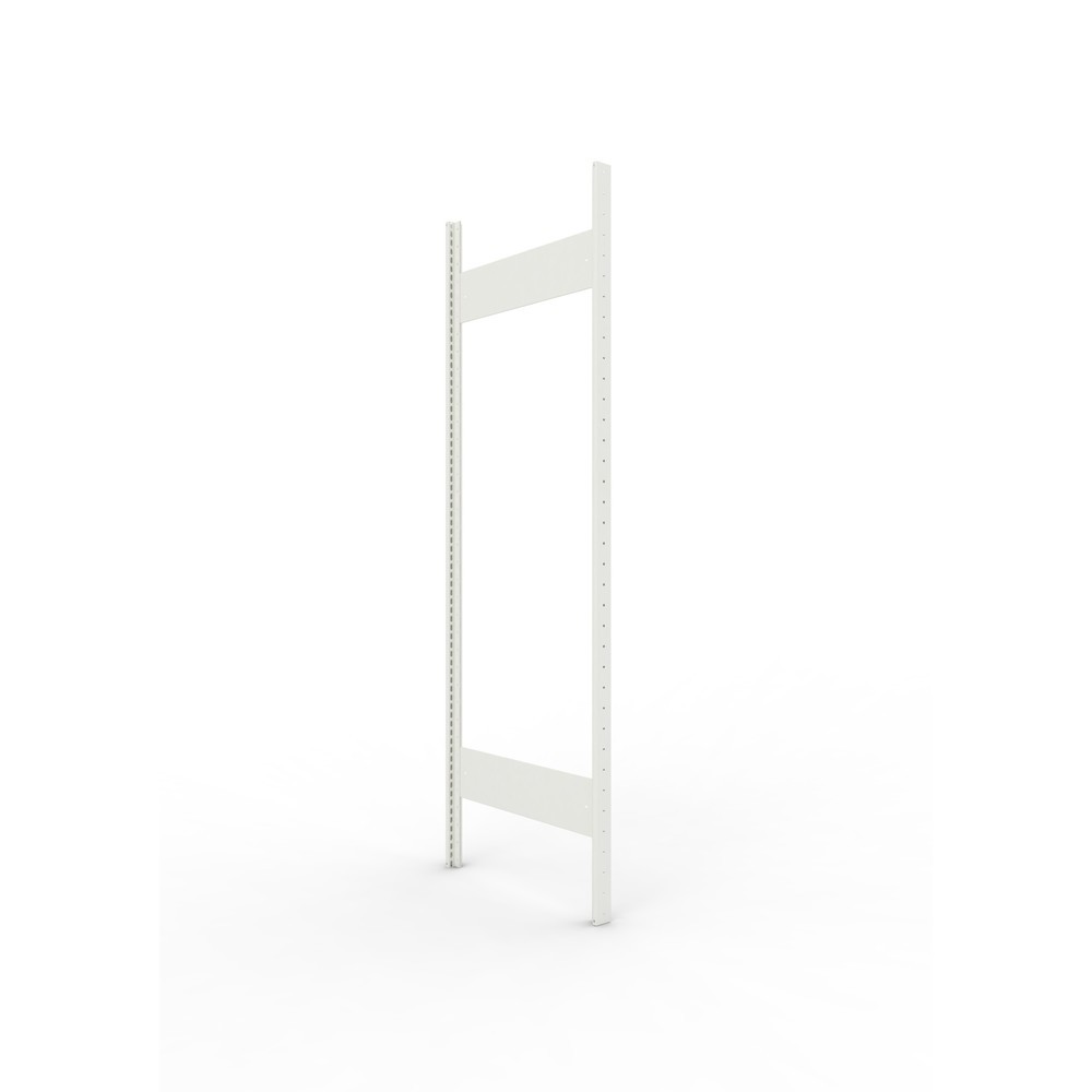 Produktabbildung: Ständerrahmen für META Fachbodenregal, geclincht, 1 Zwischenraum, HxB 1.850 x 600 mm, RAL 7035 lichtgrau
