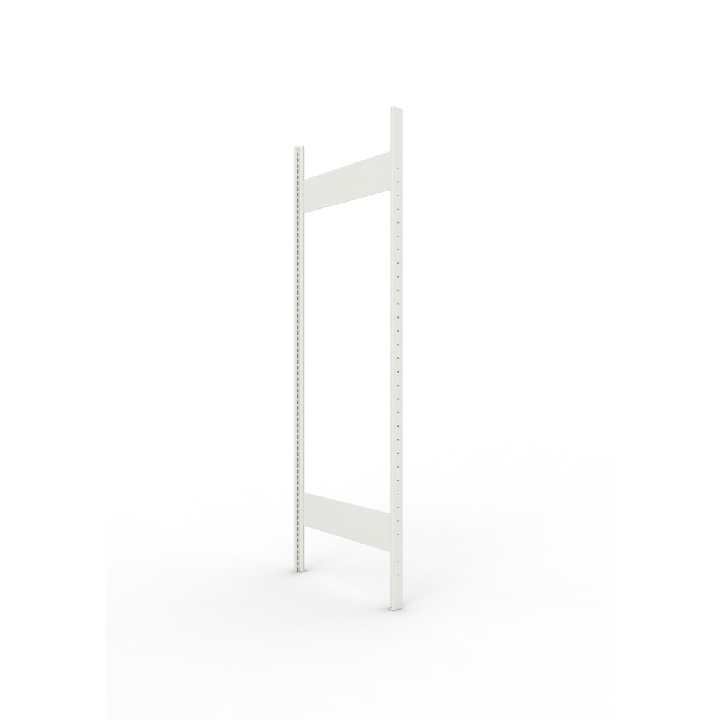 Produktabbildung: Ständerrahmen für META Fachbodenregal, geclincht, 1 Zwischenraum, HxB 1.850 x 600 mm, RAL 7035 lichtgrau