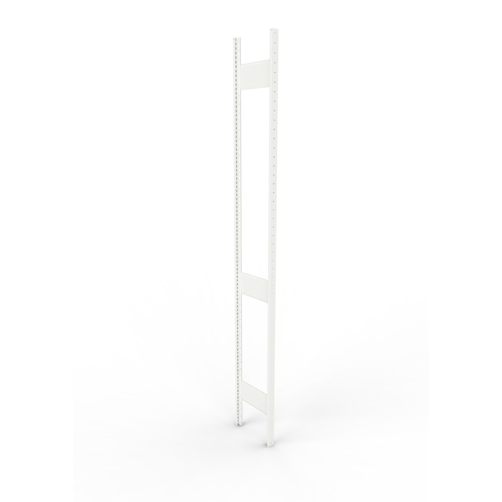 Produktabbildung: Ständerrahmen für META Fachbodenregal, geclincht, 2 Zwischenräume, HxB 2.500 x 300 mm, RAL 7035 lichtgrau