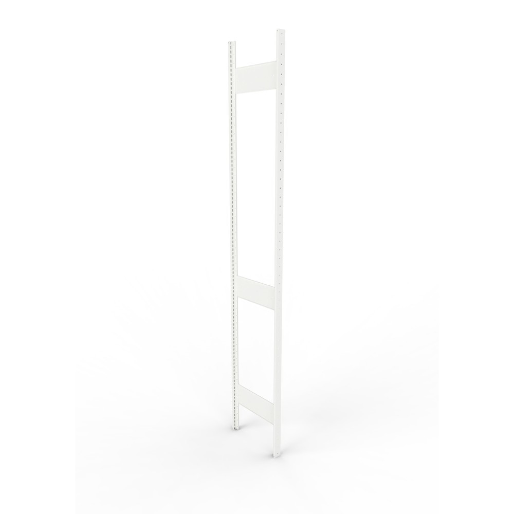 Produktabbildung: Ständerrahmen für META Fachbodenregal, geclincht, 2 Zwischenräume, HxB 2.500 x 400 mm, RAL 7035 lichgrau