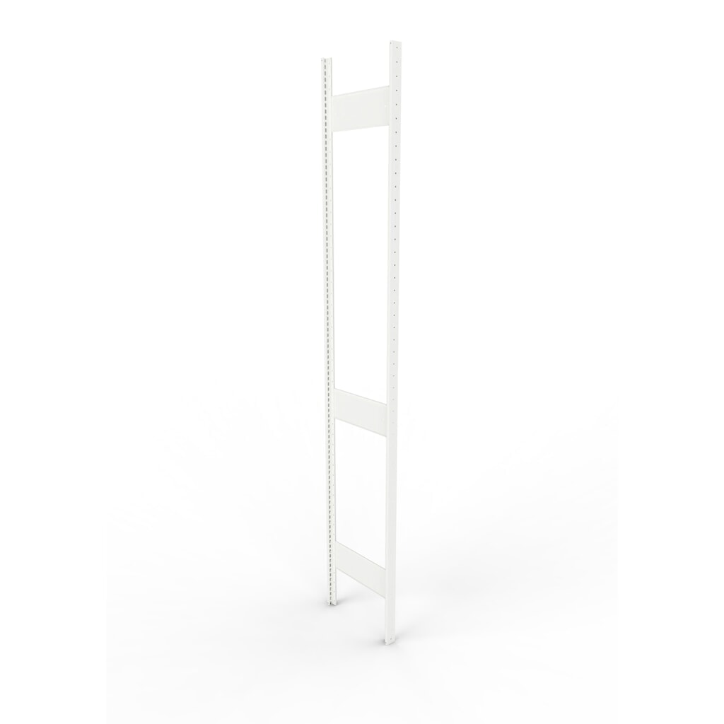 Produktabbildung: Ständerrahmen für META Fachbodenregal, geclincht, 2 Zwischenräume, HxB 2.500 x 400 mm, RAL 7035 lichgrau