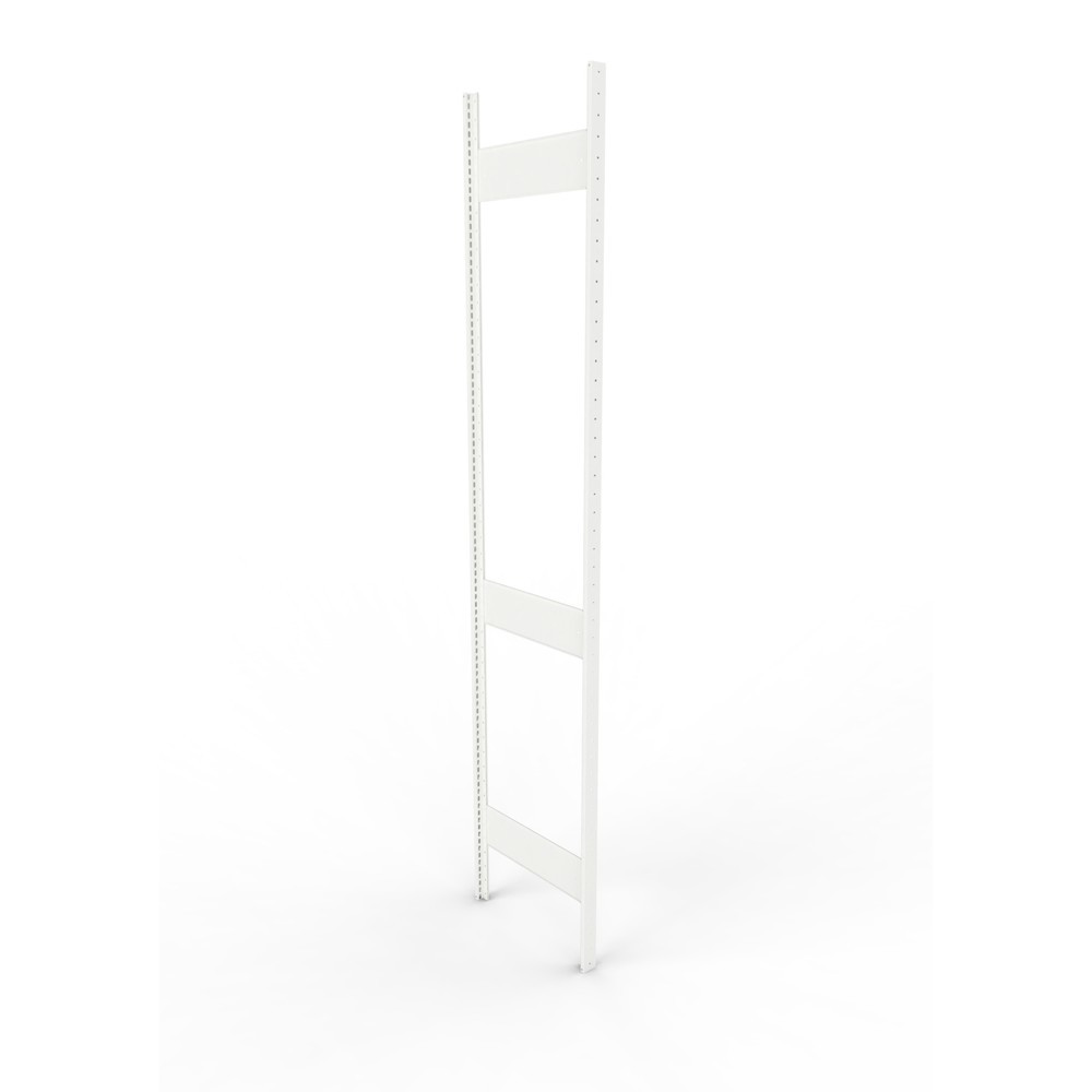 Produktabbildung: Ständerrahmen für META Fachbodenregal, geclincht, 2 Zwischenräume, HxB 2.500 x 500 mm, RAL 7035 lichgrau