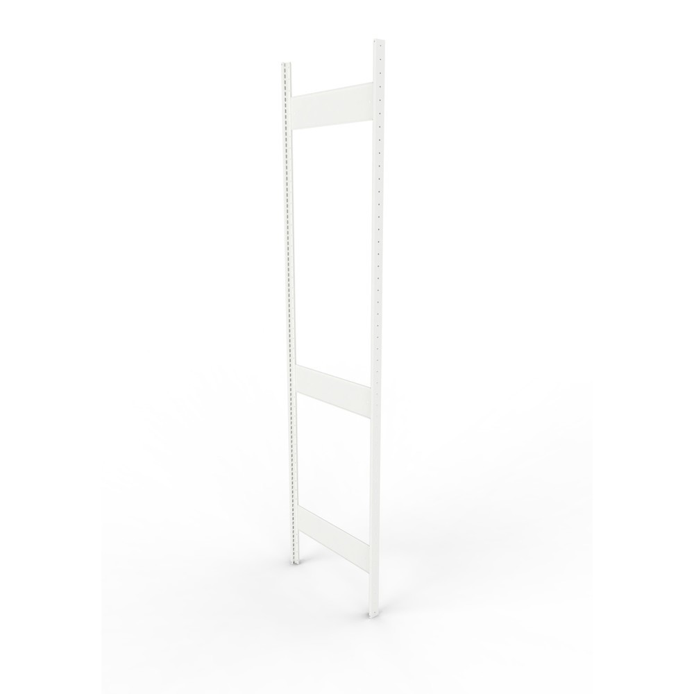 Produktabbildung: Ständerrahmen für META Fachbodenregal, geclincht, 2 Zwischenräume, HxB 2.500 x 600 mm, RAL 7035 lichgrau